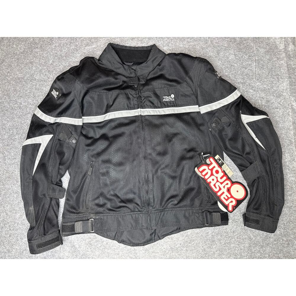 Tourmaster Draft Jacket XL 46 Black Motorcycle Polyester Mesh Biker